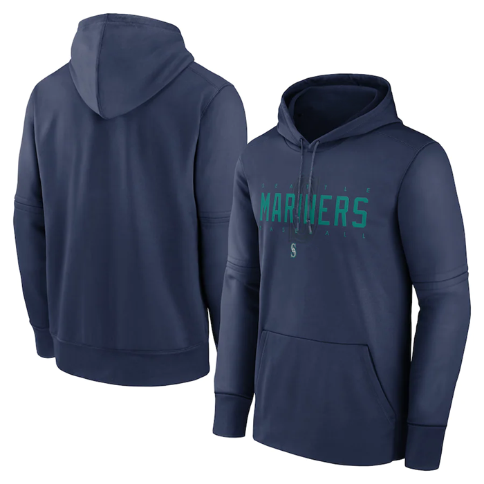Seattle Mariners Navy Pregame Performance Pullover Hoodie