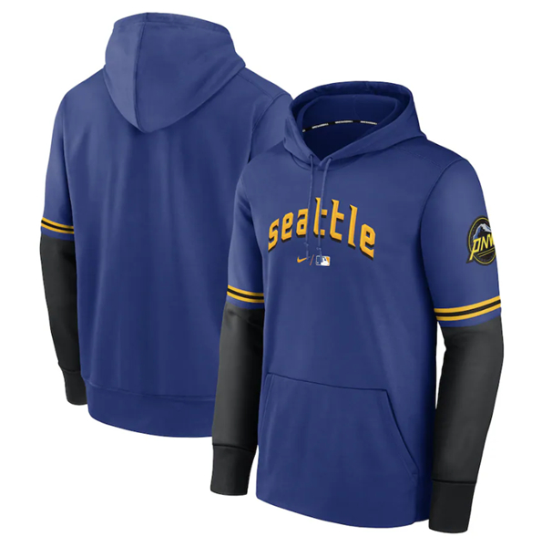 Seattle Mariners Royal 2023 City Connect Pregame Performance Pullover Hoodie