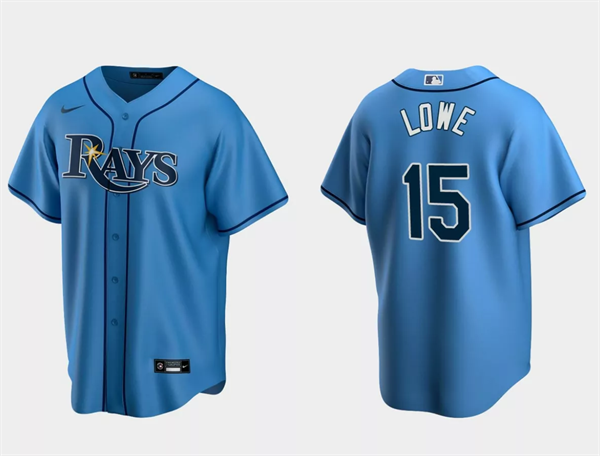Tampa Bay Rays #15 Josh Lowe Light Blue Cool Base Stitched Jersey