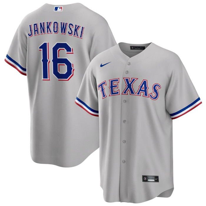 Texas Rangers #16 Travis Jankowski Gray Cool Base Stitched Jersey