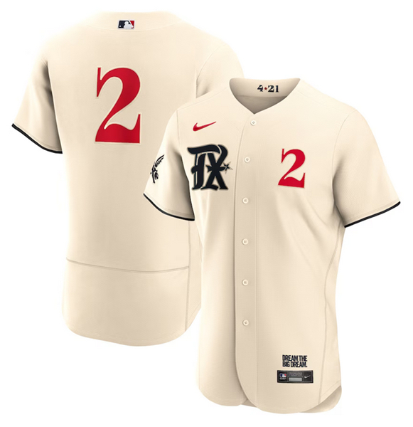Texas Rangers #2 Marcus Semien Cream 2023 City Connect Flex Base Stitched Jersey