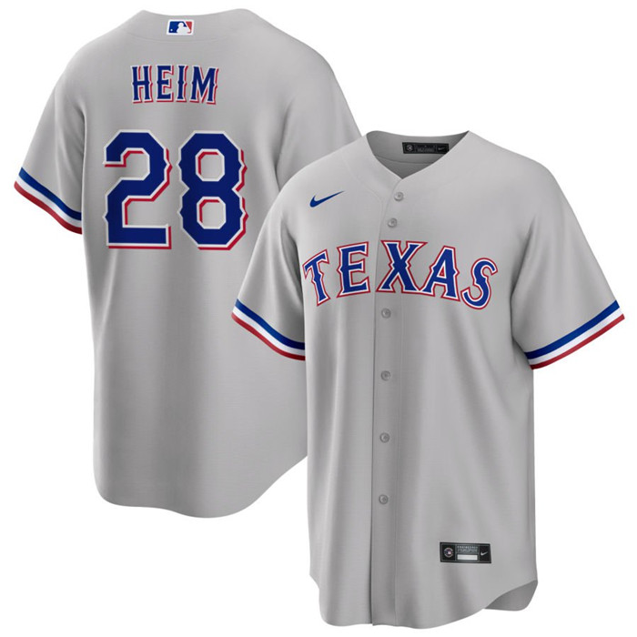 Texas Rangers #28 Jonah Heim Gray Cool Base Stitched Jersey