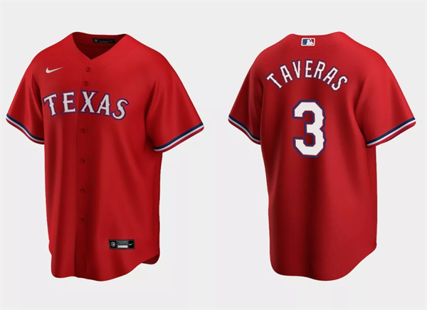 Texas Rangers #3 Leody Taveras Red Cool Base Stitched Jersey
