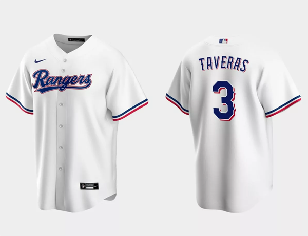 Texas Rangers #3 Leody Taveras White Cool Base Stitched Jersey