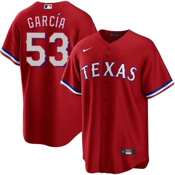 Texas Rangers #53 Adolis Garcia Red Cool Base Stitched Jersey