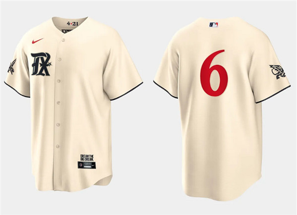 Texas Rangers #6 Josh Jung Cream 2023 City Connect Cool Base Stitched Jersey