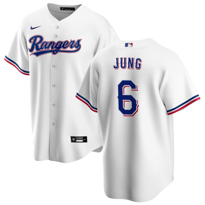 Texas Rangers #6 Josh Jung White Cool Base Stitched Jersey