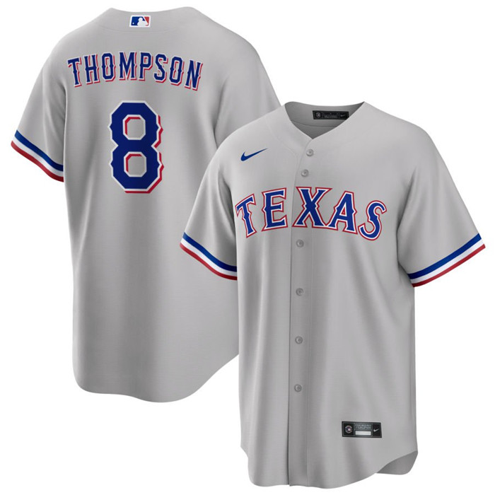 Texas Rangers #8 Bubba Thompson Gray Cool Base Stitched Jersey