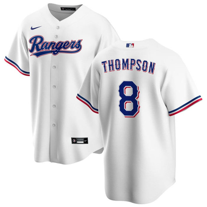 Texas Rangers #8 Bubba Thompson White Cool Base Stitched Jersey