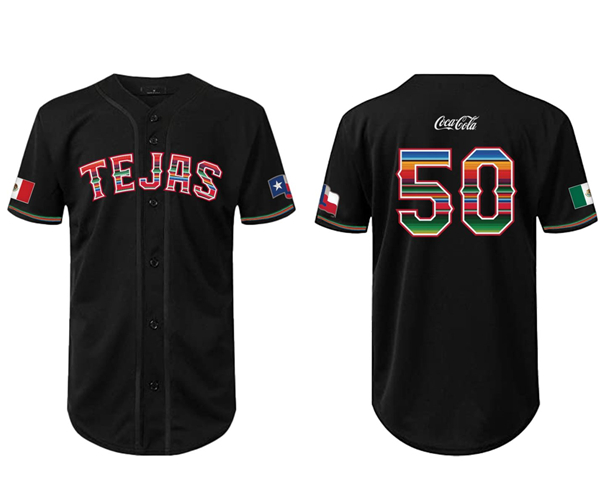 Texas Rangers Black Mexican Heritage Night Stitched Jersey