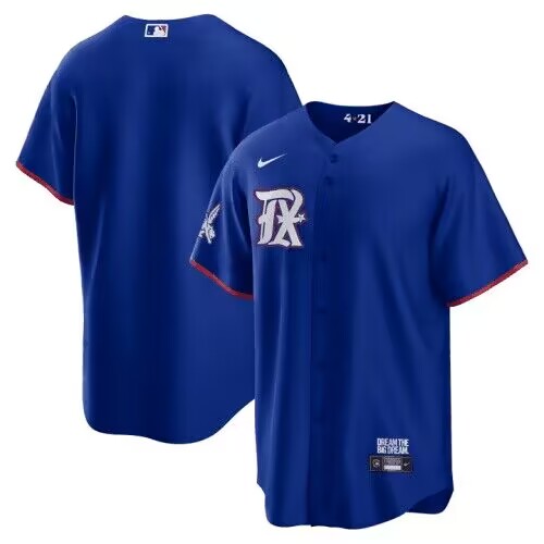 Texas Rangers Blank Royal 2023 City Connect Cool Base Stitched Jersey