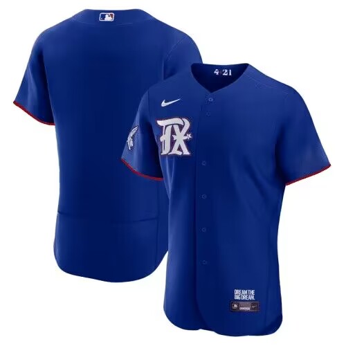 Texas Rangers Blank Royal 2023 City Connect Flex Base Stitched Jersey