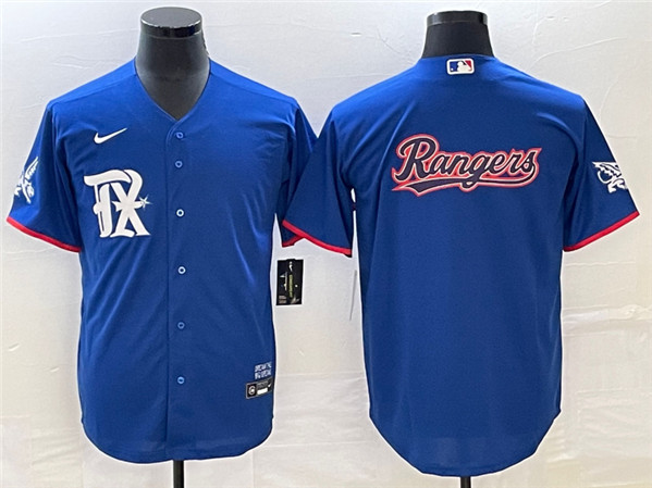 Texas Rangers Royal Team Big Logo 2023 City Connect Stitched Jersey