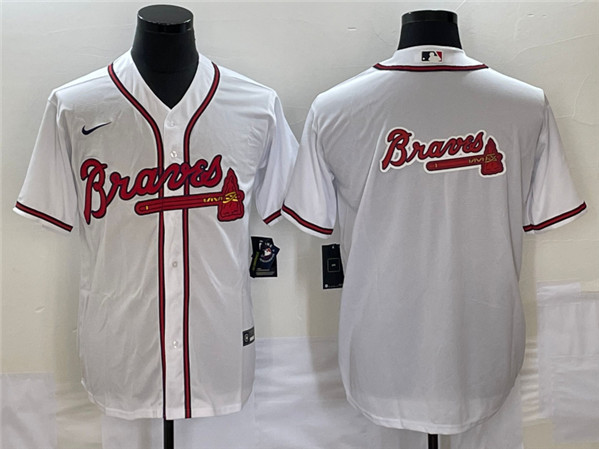 Atlanta Braves White Team Big Logo Cool Base Stitched Jersey