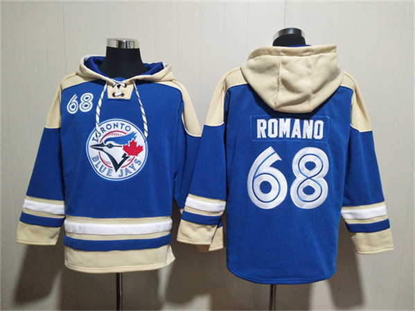 Toronto Blue Jays #68 Jordan Romano Royal Ageless Must-Have Lace-Up Pullover Hoodie