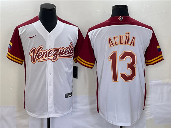 Venezuela #13 Venezuela Acuña Jr. 2023 White World Classic Stitched Jersey