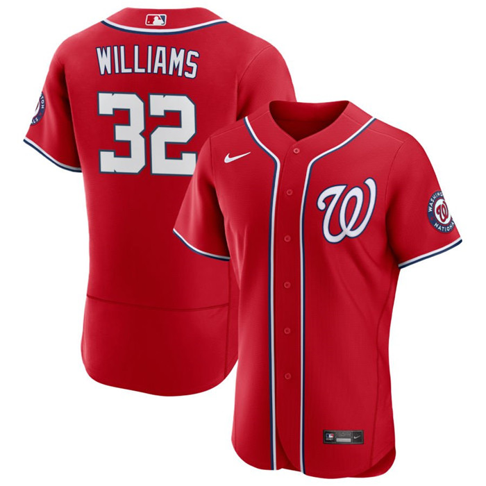 Washington Nationals #32 Trevor Williams Red Flex Base Stitched Jersey
