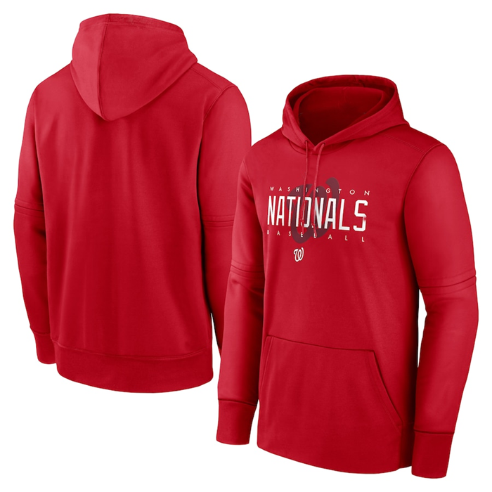 Washington Nationals Red Pregame Performance Pullover Hoodie