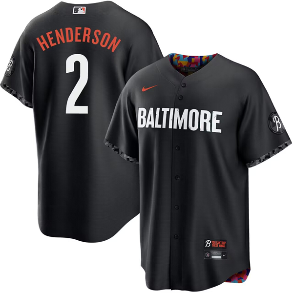 Baltimore Orioles #2 Gunnar Henderson Black 2023 City Connect Cool Base Stitched Jersey