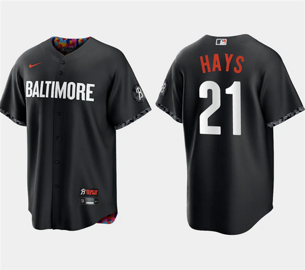 Baltimore Orioles #21 Austin Hays Black 2023 City Connect Cool Base Stitched Jersey
