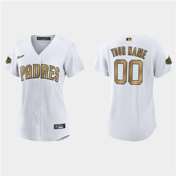 Women's San Diego Padres Active Player Custom 2022 All-Star White Stitched Baseball Jersey(Run Small)