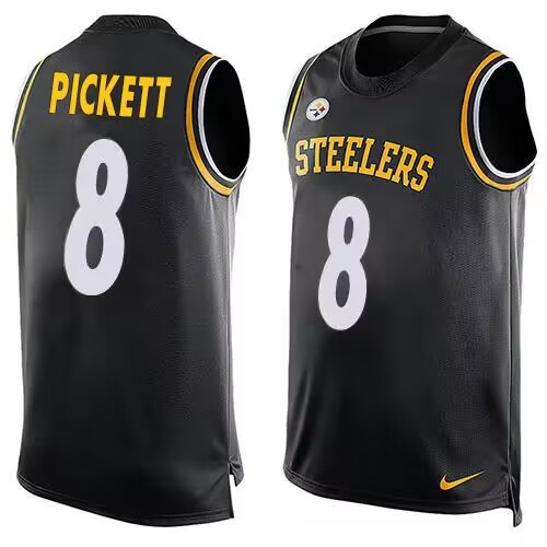 Pittsburgh Steelers #8 Kenny Pickett Black Tank Top Stitched Jersey