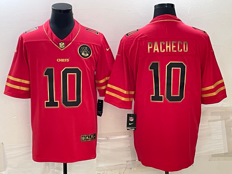  Kansas City Chiefs #10 Isiah Pacheco Red Gold Vapor Untouchable Limited Stitched Jersey