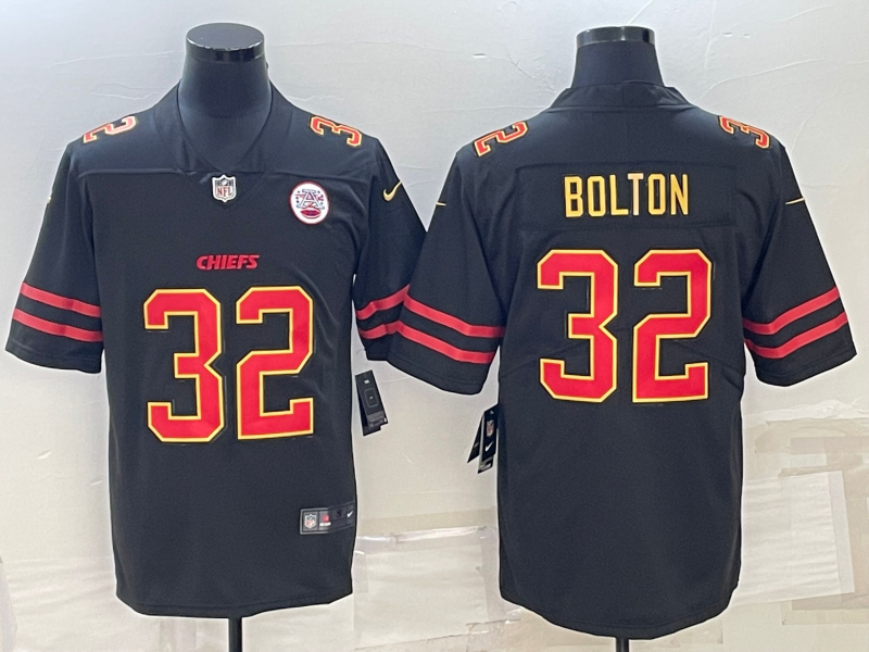 Kansas City Chiefs #32 Nick Bolton Black Red Gold Vapor Untouchable Limited Stitched Jersey