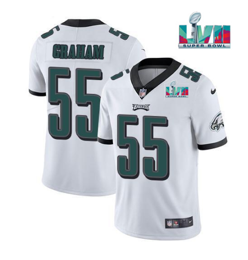 Philadelphia Eagles #55 Brandon Graham White Super Bowl LVII Patch Vapor Untouchable Limited Stitched Jersey