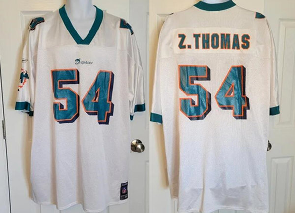 Miami Dolphins #54 Zac Thomas White Stitched Jersey