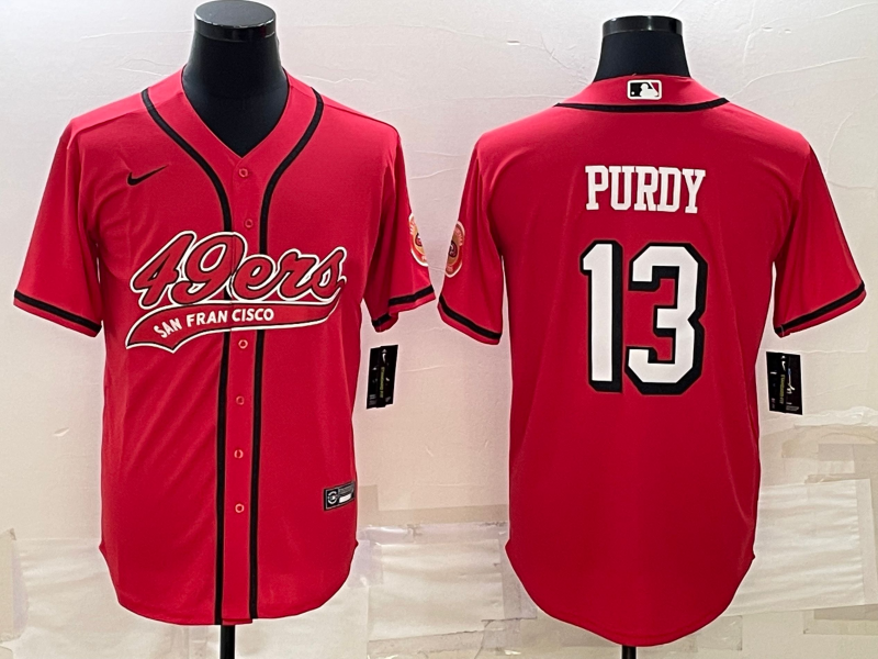 San Francisco 49ers #13 Brock Purdy New Red With Patch Cool Base Stitched Baseball Jersey