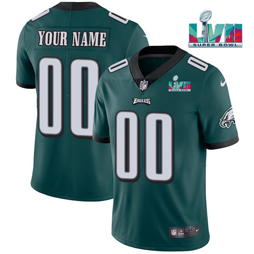 Philadelphia Eagles ACTIVE PLAYER Custom Green Super Bowl LVII Patch Vapor Untouchable Limited Stitched Jersey