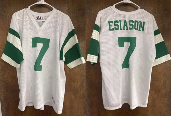 New York Jets #7 Boomer Esiason White Stitched Jersey