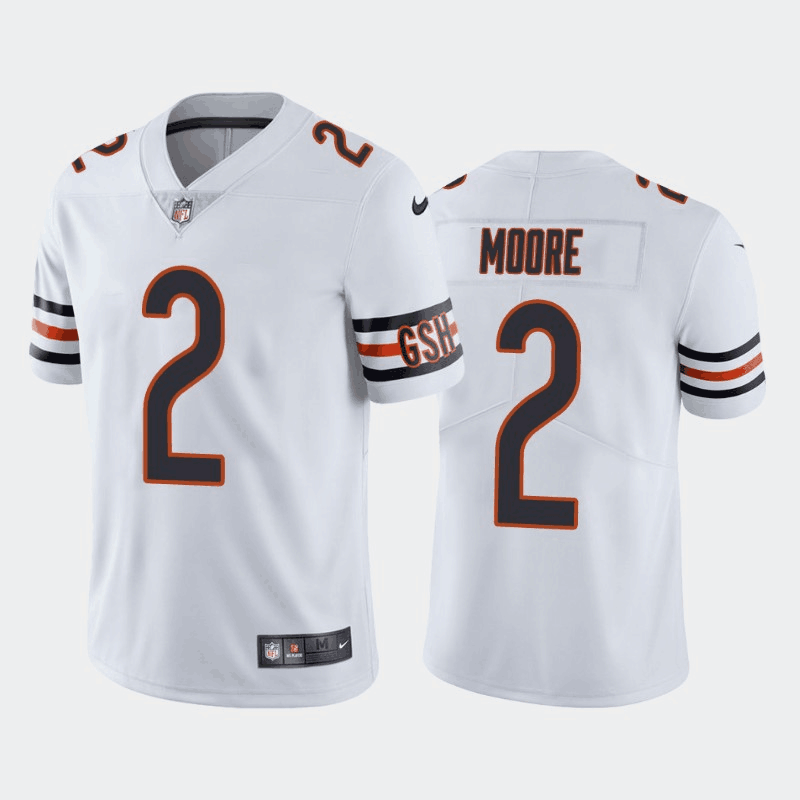 Chicago Bears #2 D.J. Moore White Vapor Untouchable Stitched Jersey
