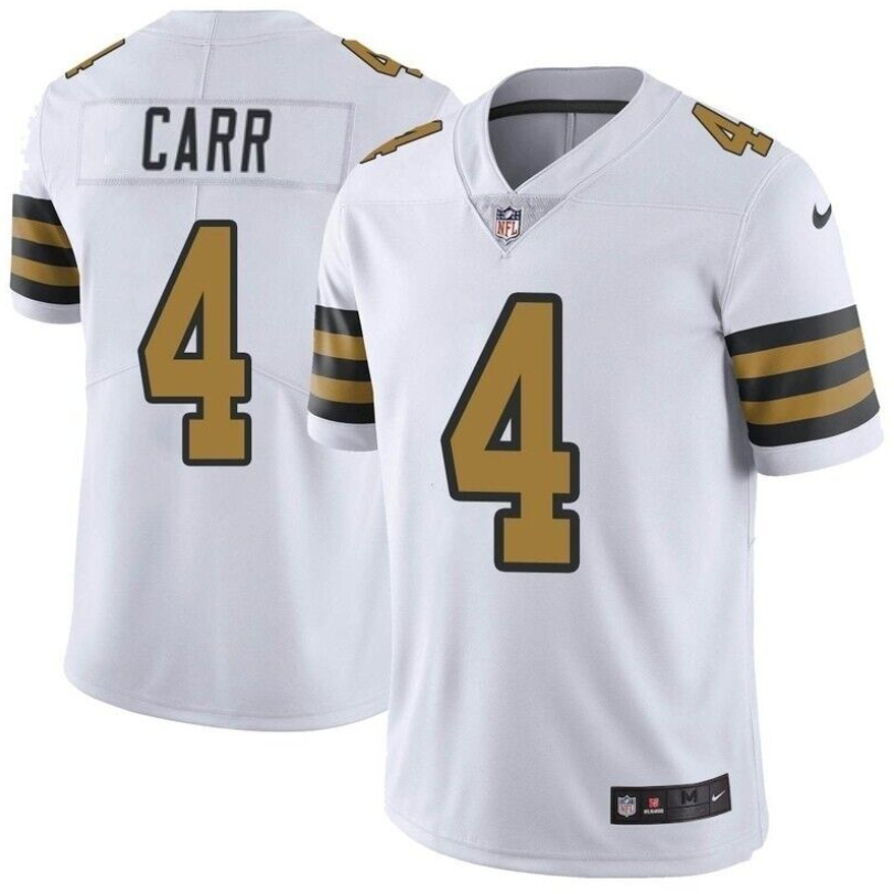 New Orleans Saints #4 Derek Carr White Color Rush Limited Stitched Jersey