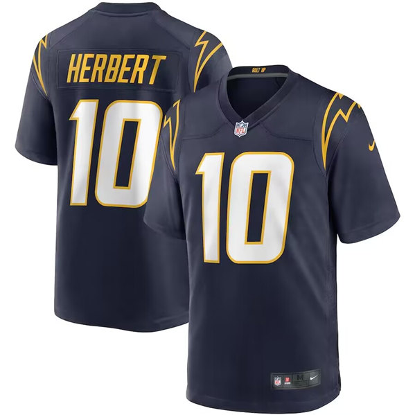 Los Angeles Chargers #10 Justin Herbert Navy Stitched Game Jersey
