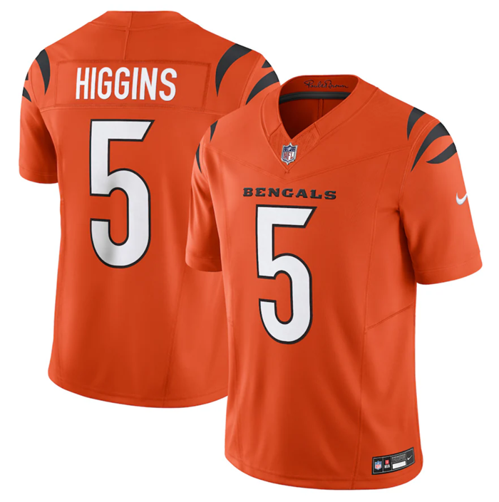 Cincinnati Bengals #5 Tee Higgins Orange 2023 F.U.S.E. Vapor Untouchable Limited Stitched Jersey