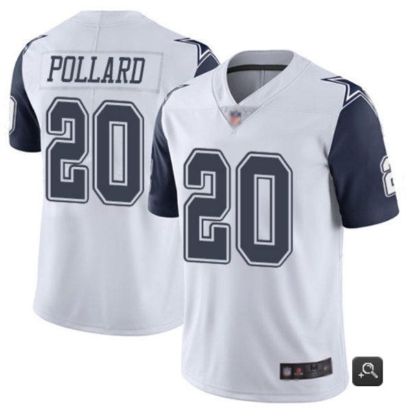 Dallas Cowboys #20 Tony Pollard White 2019 Color Rush Limited Stitched Jersey