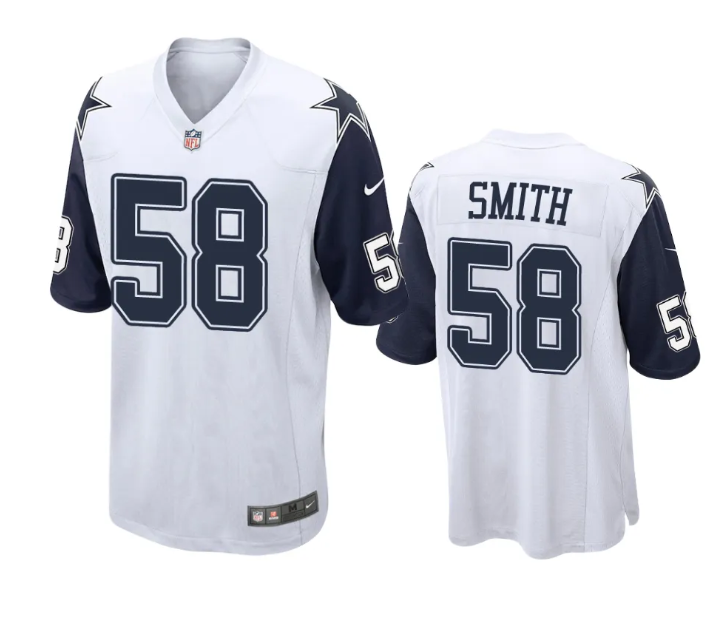 Dallas Cowboys #58 Mazi Smith White Thanksgiving Stitched Jersey