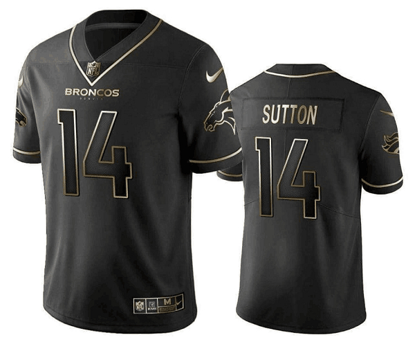 Denver Broncos #14 Courtland Sutton Black Gold Limited Stitched Jersey
