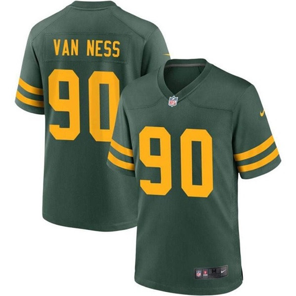 Green Bay Packers #90 Lukas Van Ness Green Stitched Game Jersey