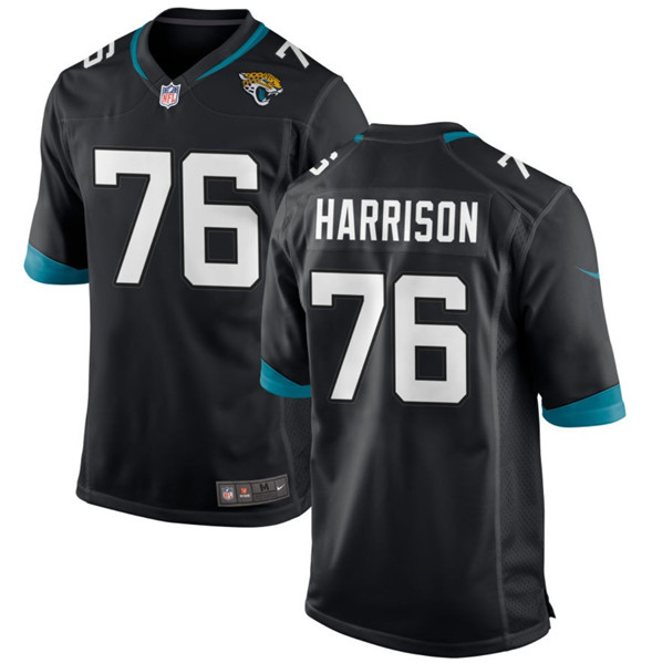 Jacksonville Jaguars #76 Anton Harrison Black 2023 Draft Stitched Game Jersey