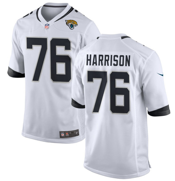 Jacksonville Jaguars #76 Anton Harrison White 2023 Draft Stitched Game Jersey