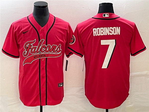 Atlanta Falcons #7 Bijan Robinson Red With Patch Cool Base Stitched Jersey