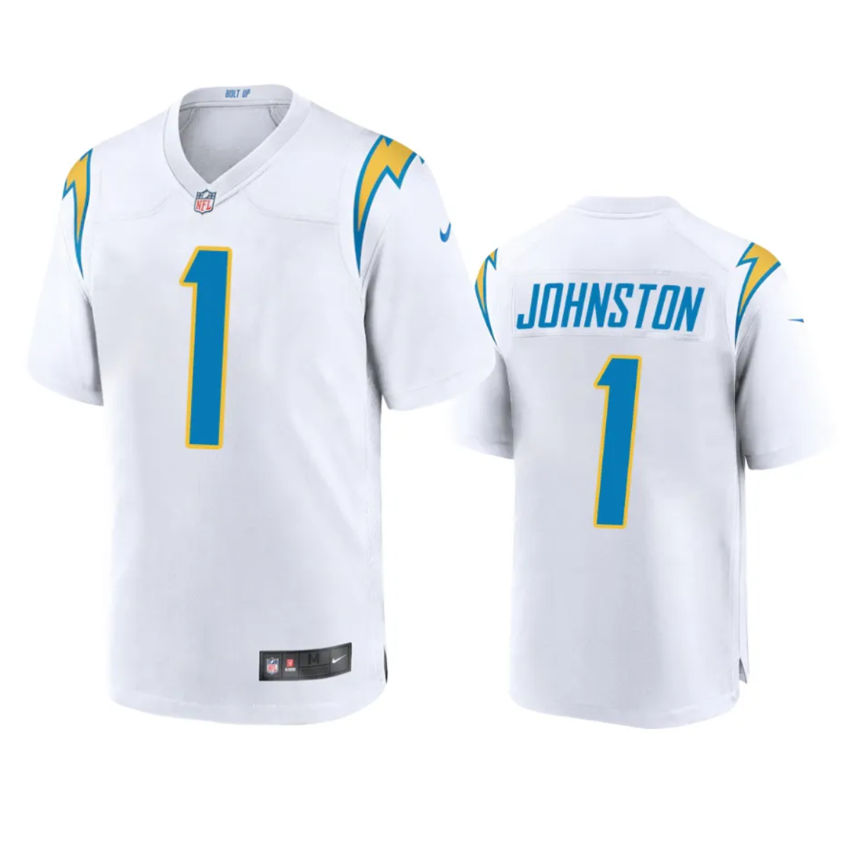 Los Angeles Chargers #1 Quentin Johnston White Stitched Game Jersey
