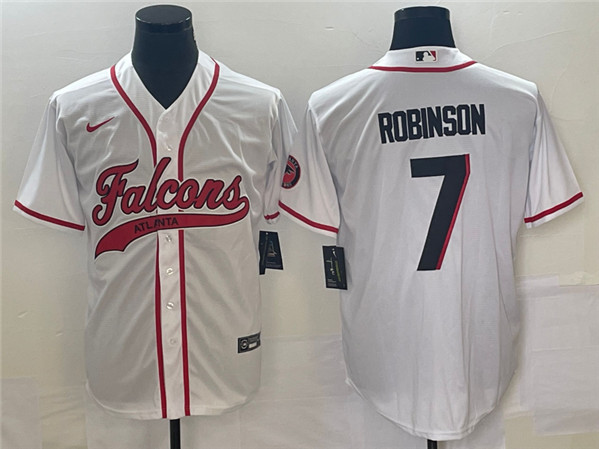 Atlanta Falcons #7 Bijan Robinson White With Patch Cool Base Stitched Jersey