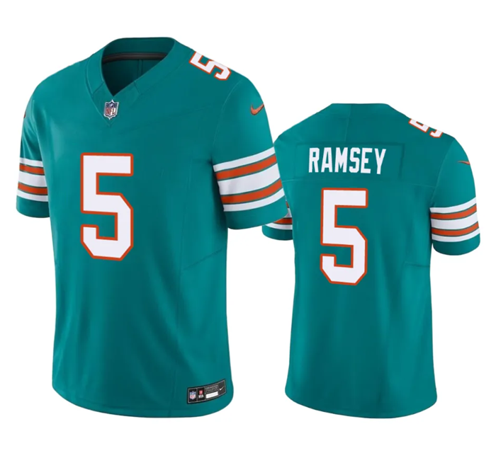 Miami Dolphins #5 Jalen Ramsey Aqua 2023 F.U.S.E Vapor Limited Stitched Jersey