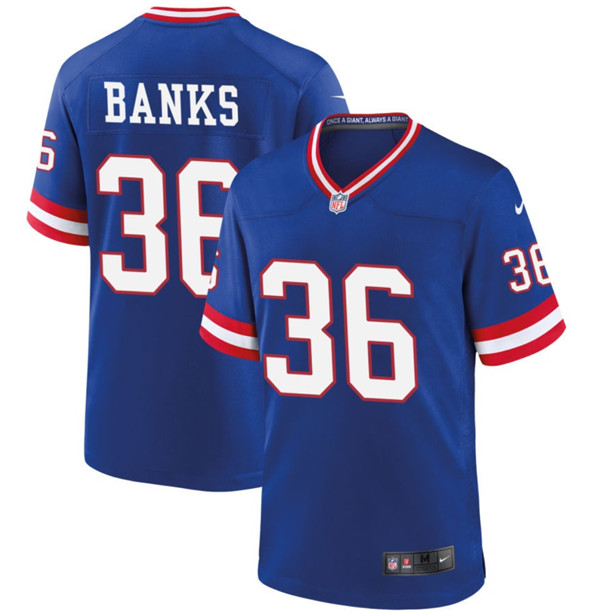 New York Giants #36 Deonte Banks Royal Classic 2023 Draft Stitched Game Jersey