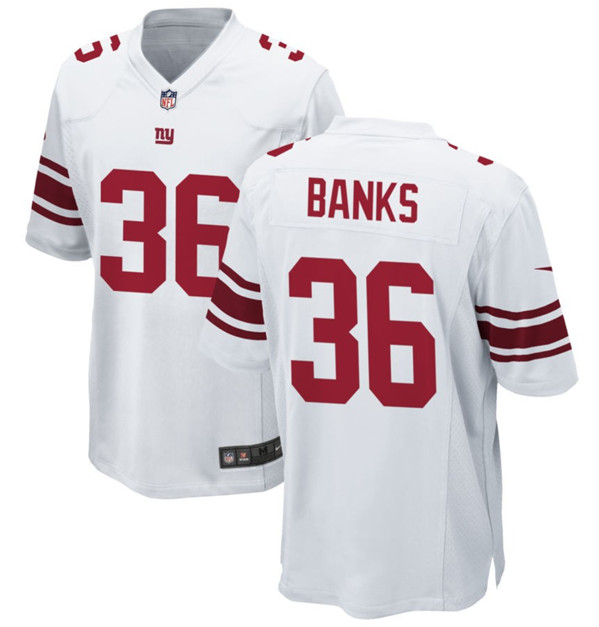 New York Giants #36 Deonte Banks White 2023 Draft Stitched Game Jersey