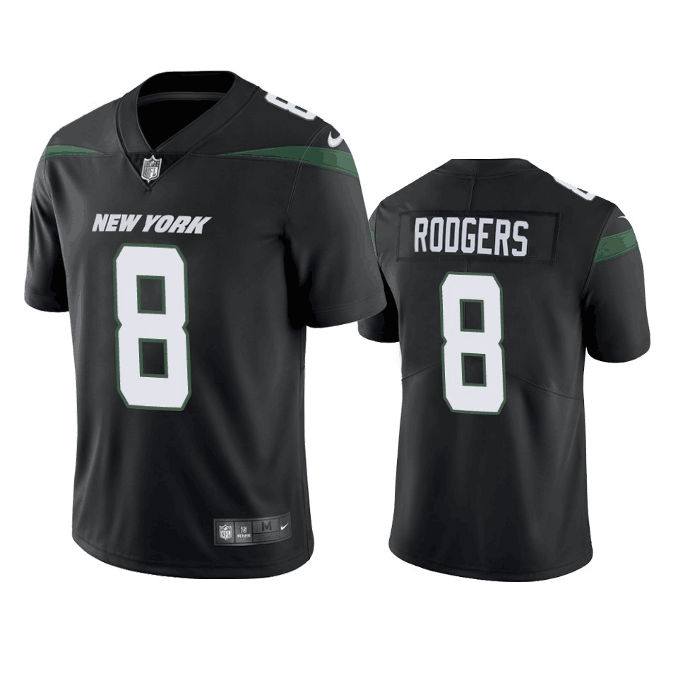 New York Jets #8 Aaron Rodgers Black Vapor Untouchable Limited Stitched Jersey